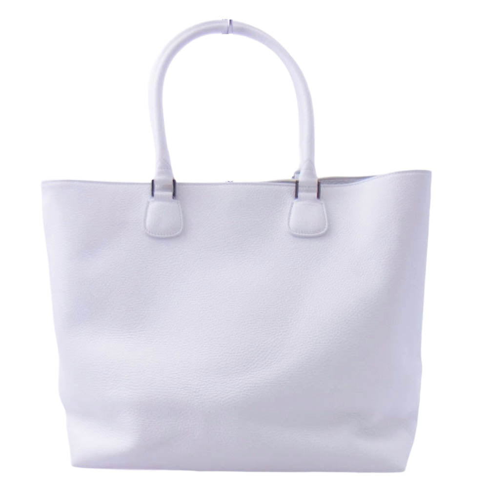 銀座オサダ レザー トート ハンド バッグ ホワイト系【中古】