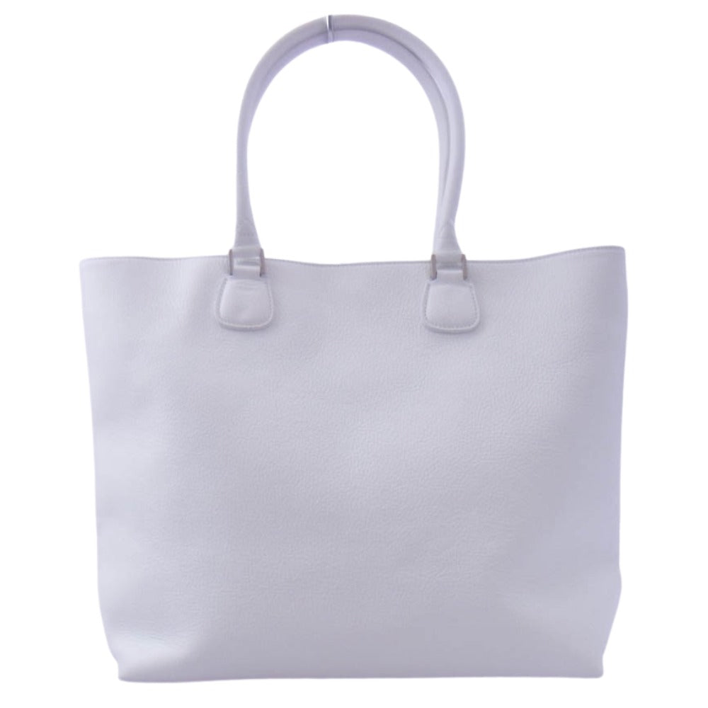 銀座オサダ レザー トート ハンド バッグ ホワイト系【中古】