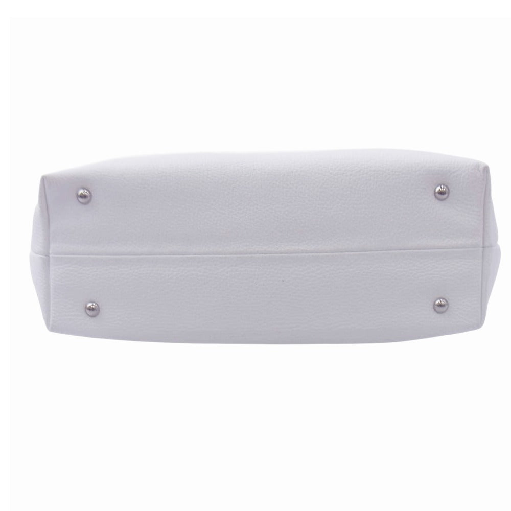 銀座オサダ レザー トート ハンド バッグ ホワイト系【中古】