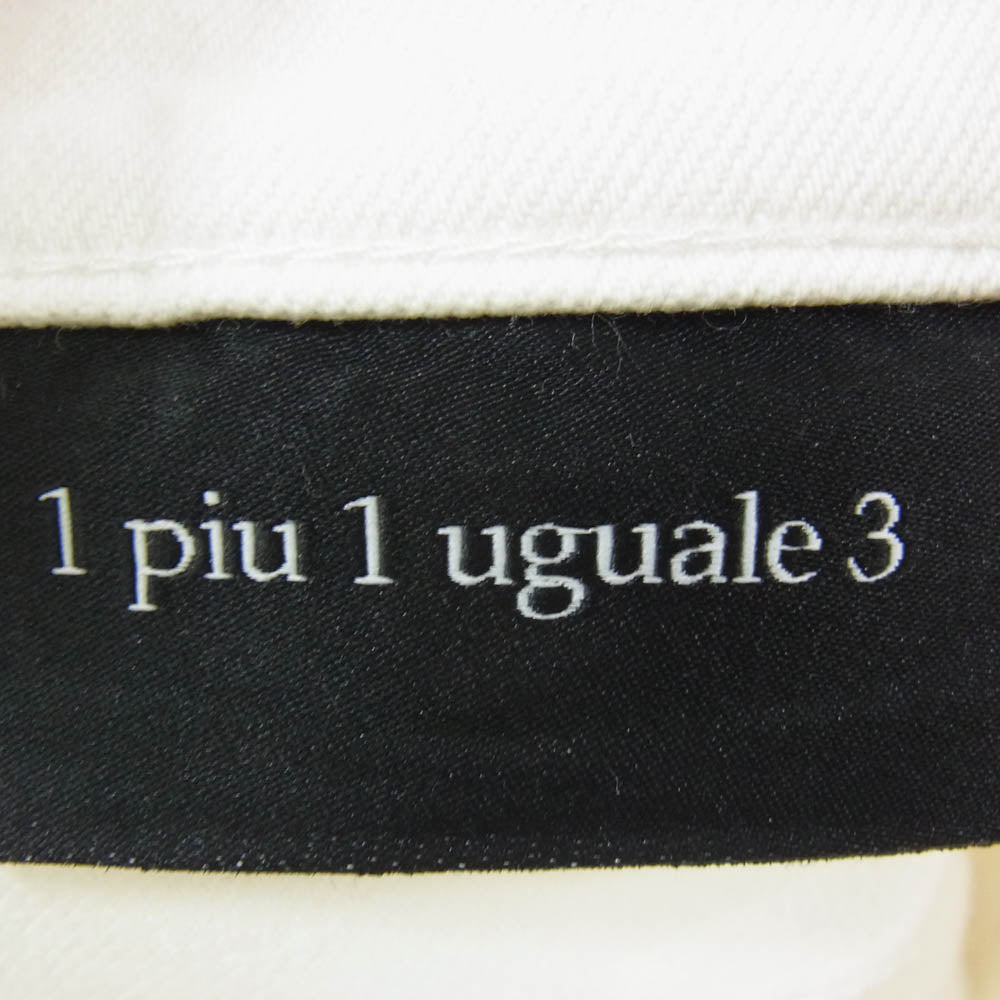 1piu1uguale3 ウノピュウノウグァーレトレ MRP367 BANDANA バンダナ ダメージ リペア加工 スキニー デニム パンツ ホワイト系 8【極上美品】【中古】