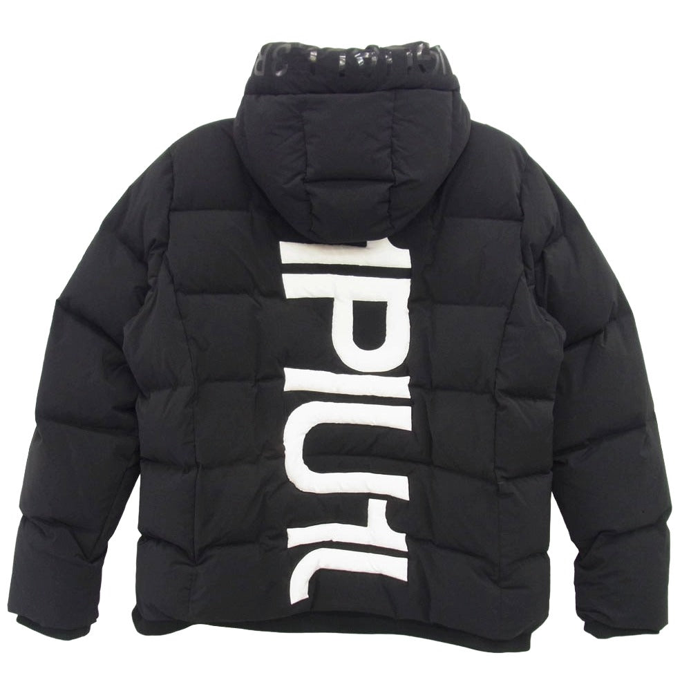 1piu1uguale3 ウノピュウノウグァーレトレ RELAX リラックス バックロゴ フーデッド ダウン ジャケット ブラック系 XXL【中古】