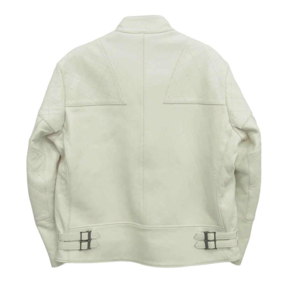 ADDICT CLOTHES アディクトクローズ ad-04 DEERSKIN RESISTANCE JACKET ディアスキン レザー ライダース ジャケット ホワイト系 46【中古】