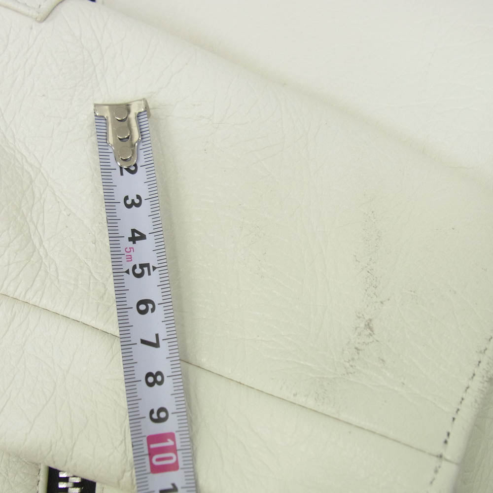 ADDICT CLOTHES アディクトクローズ ad-04 DEERSKIN RESISTANCE JACKET ディアスキン レザー ライダース ジャケット ホワイト系 46【中古】