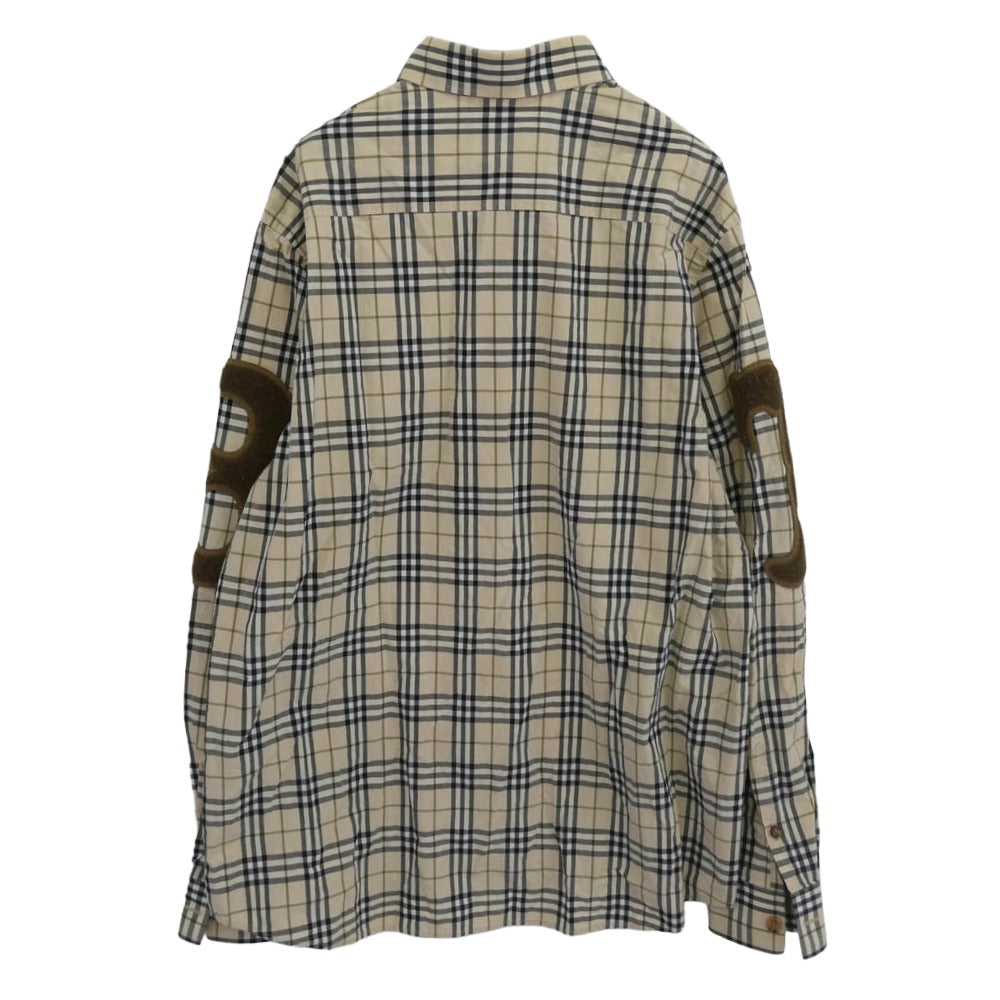 BURBERRY バーバリー 21AW 8042350 ティッシ期 レタードTBパッチ ノバチェック 長袖シャツ ベージュ系 L【中古】