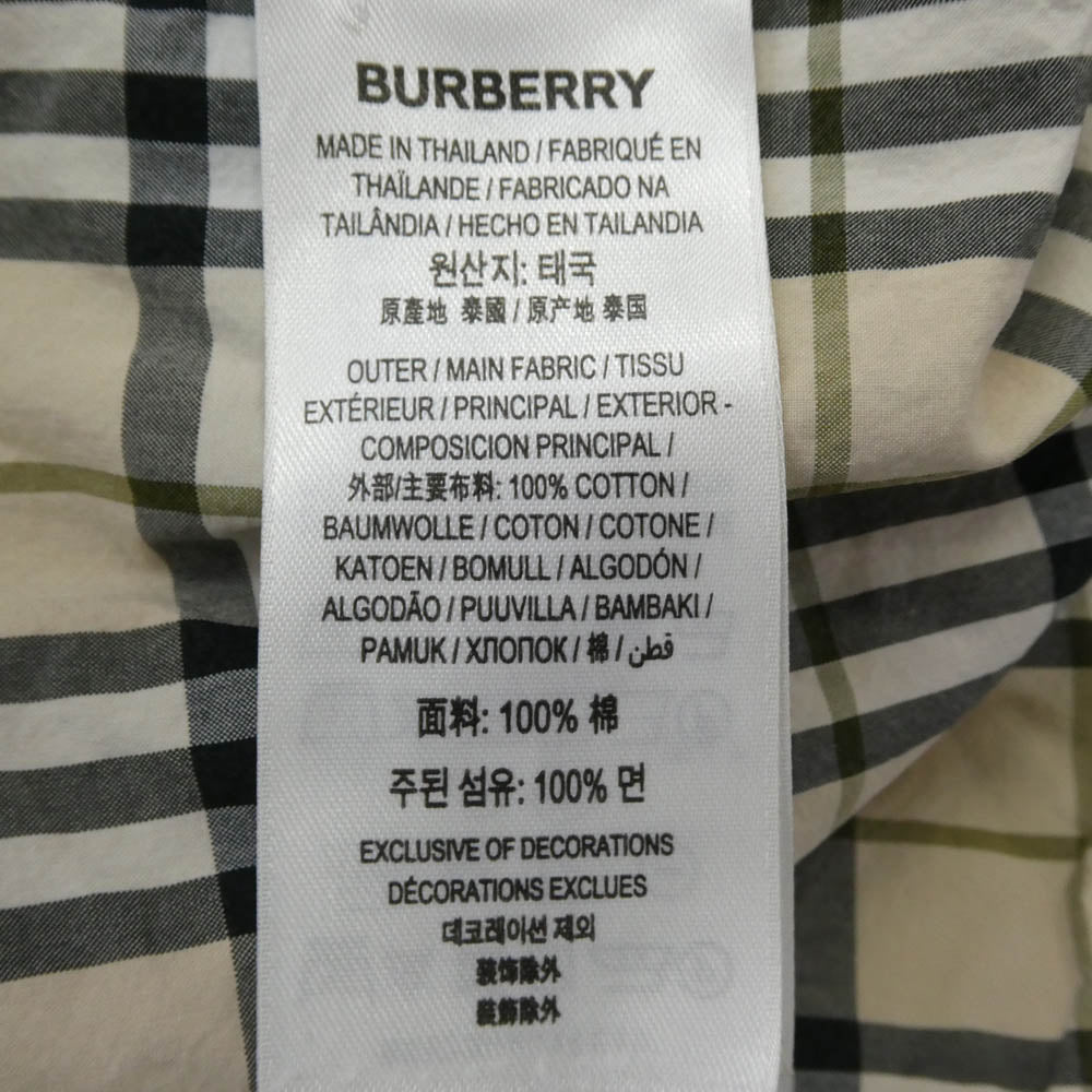 BURBERRY バーバリー 21AW 8042350 ティッシ期 レタードTBパッチ ノバチェック 長袖シャツ ベージュ系 L【中古】