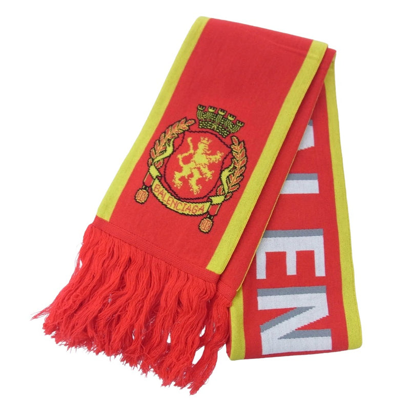 BALENCIAGA バレンシアガ 724010 484B0 × ADIDAS SOCCER SCARF アディダス フリンジ サッカー スカーフ マフラー ストール レッド系【新古品】【未使用】【中古】