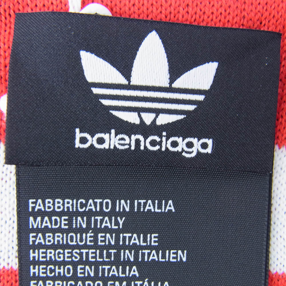 BALENCIAGA バレンシアガ 724010 484B0 × ADIDAS SOCCER SCARF アディダス フリンジ サッカー スカーフ マフラー ストール レッド系【新古品】【未使用】【中古】