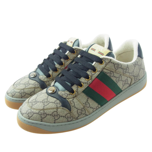GUCCI グッチ 674530 SCREENER スクリーナー GGマーモント ローカット スニーカー マルチカラー系 7.5【新古品】【未使用】【中古】