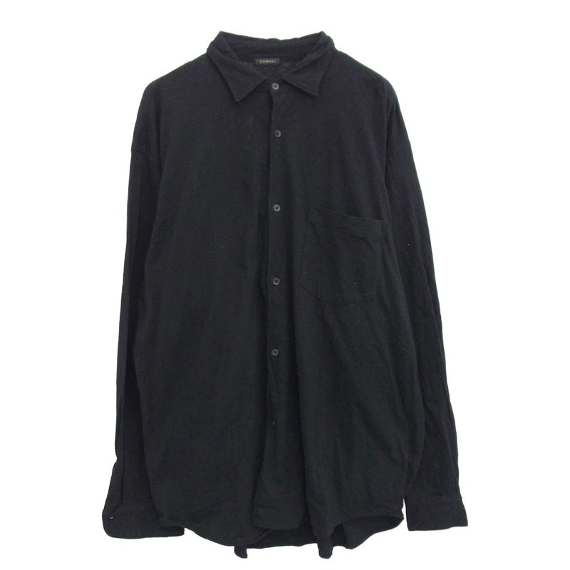 COMOLI コモリ 25SS B01-05040 ジャージ コモリシャツ 長袖シャツ ブラック ダークネイビー系 2【中古】