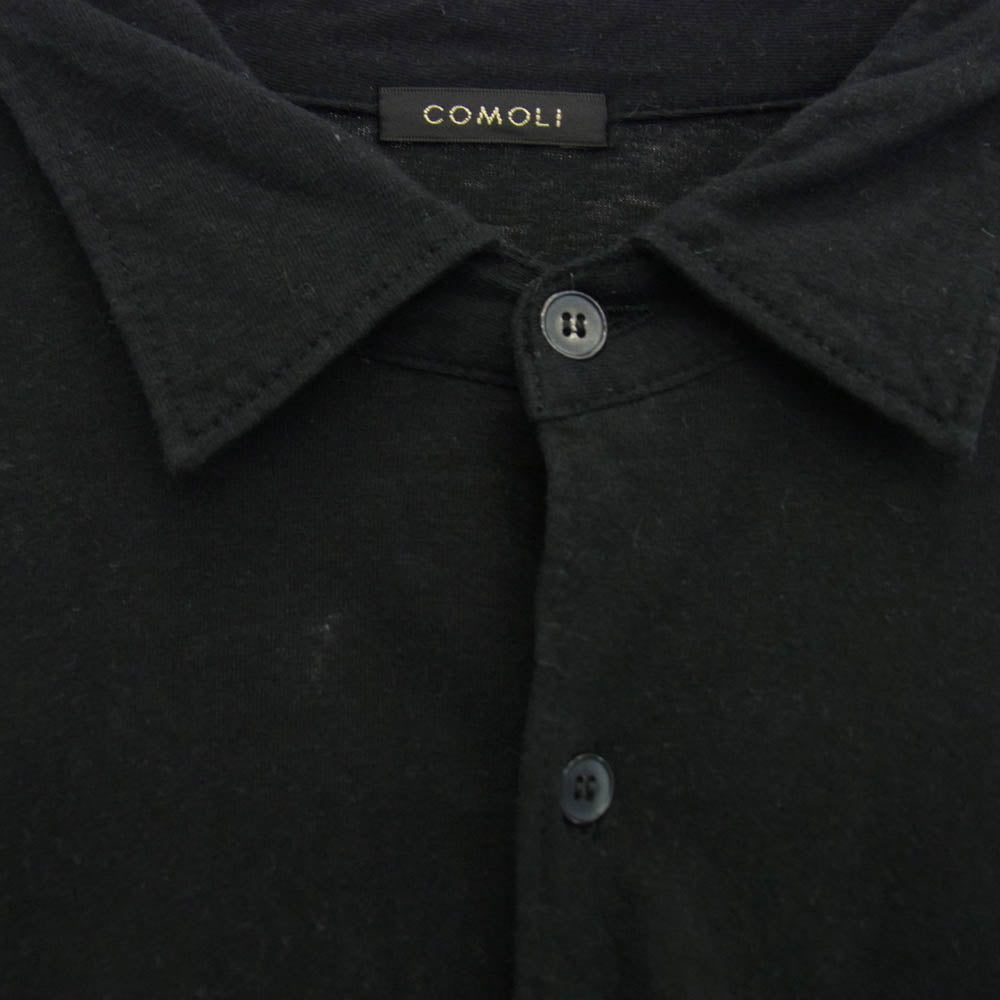 COMOLI コモリ 25SS B01-05040 ジャージ コモリシャツ 長袖シャツ ブラック ダークネイビー系 2【中古】
