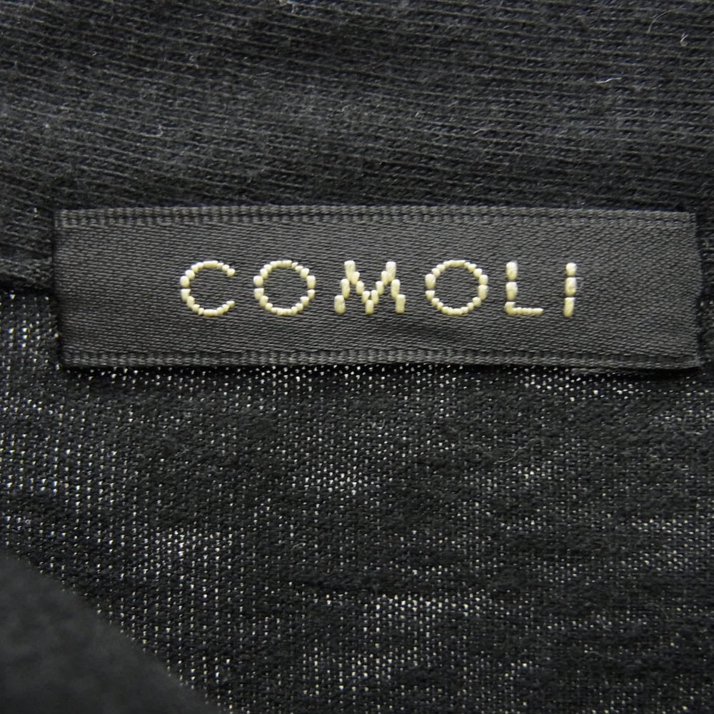 COMOLI コモリ 25SS B01-05040 ジャージ コモリシャツ 長袖シャツ ブラック ダークネイビー系 2【中古】
