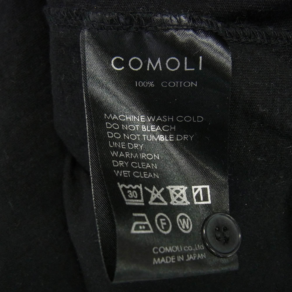 COMOLI コモリ 25SS B01-05040 ジャージ コモリシャツ 長袖シャツ ブラック ダークネイビー系 2【中古】