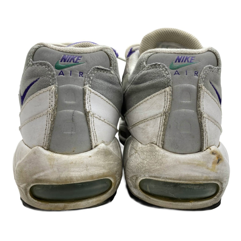 NIKE ナイキ 2015年製 554970-151 Air Max 95 Original White Court Purple Emerald Green Wolf Grey エアマックス95 OG ホワイト コートパープル グレープグラデ ローカットスニーカー 27.5cm【中古】