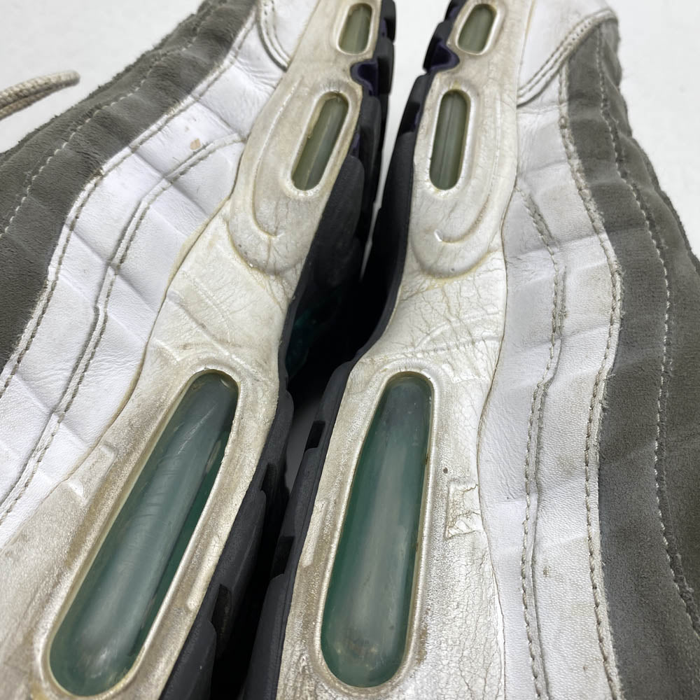 NIKE ナイキ 2015年製 554970-151 Air Max 95 Original White Court Purple Emerald Green Wolf Grey エアマックス95 OG ホワイト コートパープル グレープグラデ ローカットスニーカー 27.5cm【中古】