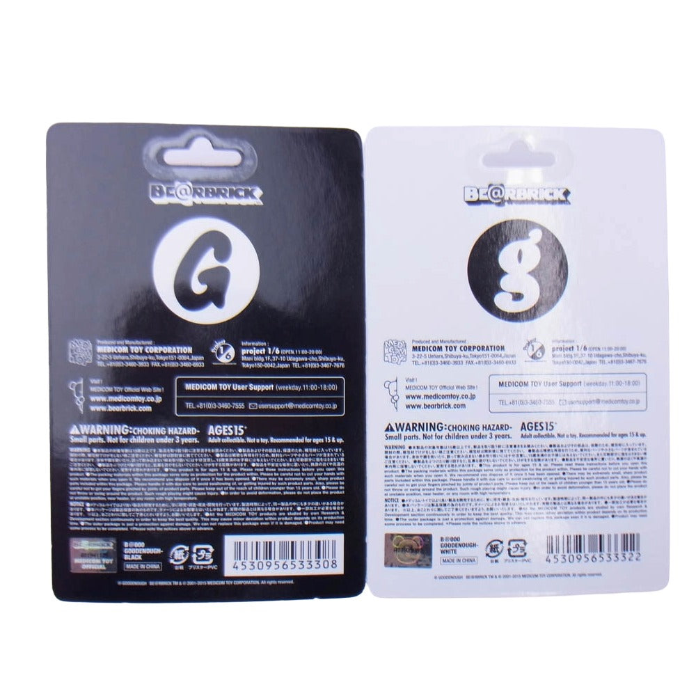 GOODENOUGH グッドイナフ BE@RBRICK ベアブリック 未開封 サークルG グラムg ロゴ GRAY BLACK 100％ グレイ ブラック 2体セット ブラック系 グレー系【新古品】【未使用】【中古】