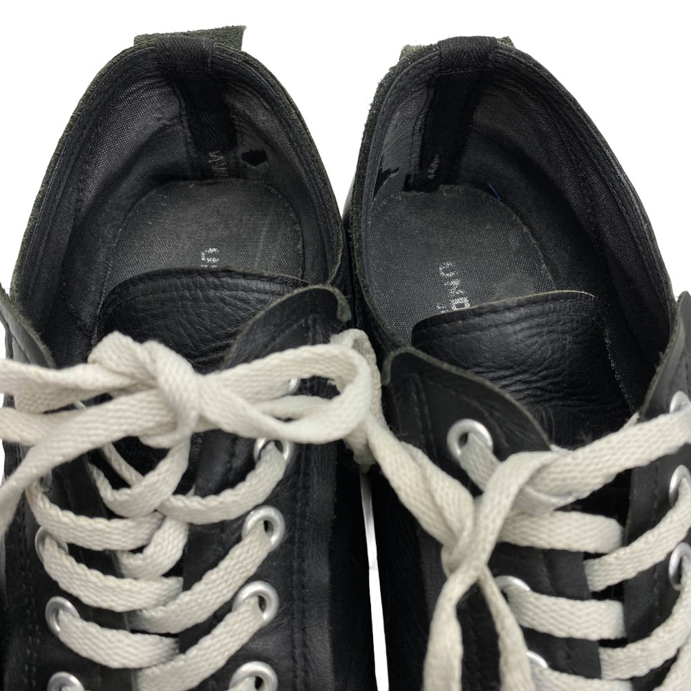 UNDERCOVER アンダーカバー 14AW N9F01 25周年 復刻 TOE LOGO LEATHER SNEAKERS トゥロゴ ローカット レザー スニーカー ブラック系 M【中古】