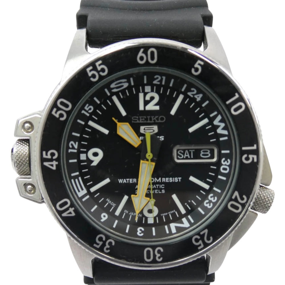 SEIKO セイコー SKZ211J1 7S36-01E0 5 SPORTS 5 スポーツ アトラス 自動巻き 腕時計　 ブラック系【中古】