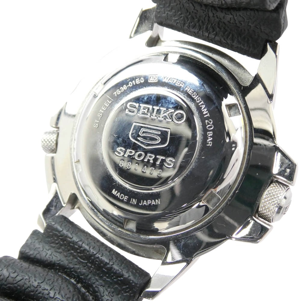 SEIKO セイコー SKZ211J1 7S36-01E0 5 SPORTS 5 スポーツ アトラス 自動巻き 腕時計　 ブラック系【中古】