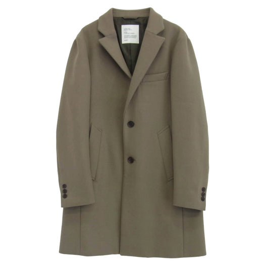 SHIPS シップス ULTRA FINE MERINO WOOL ウルトラファインメリノ ウール チェスター コート チャコール系 M【中古】