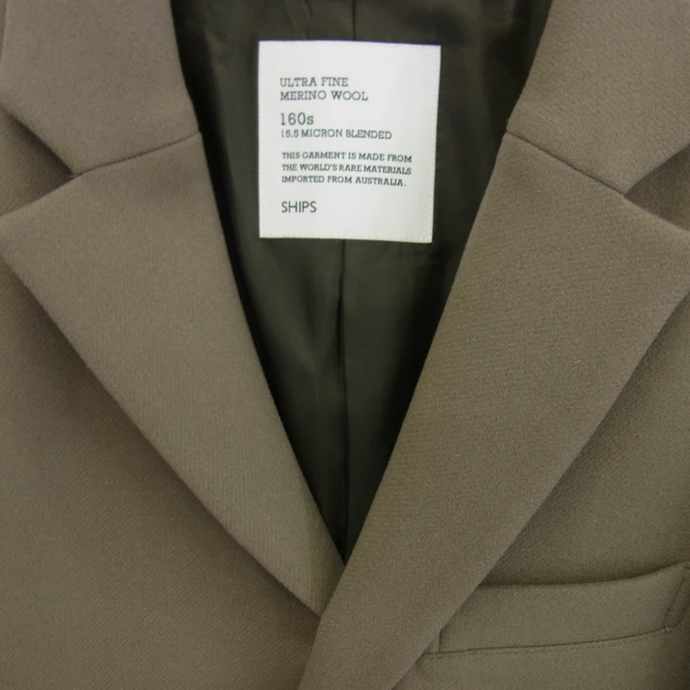 SHIPS シップス ULTRA FINE MERINO WOOL ウルトラファインメリノ ウール チェスター コート チャコール系 M【中古】