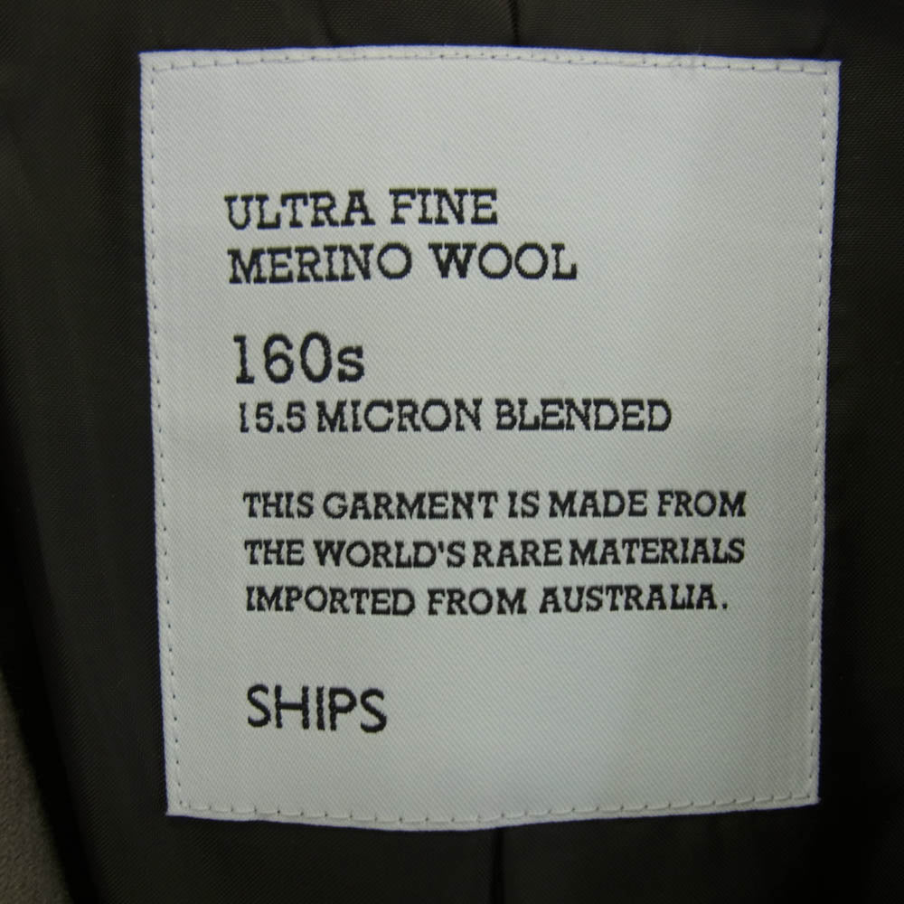 SHIPS シップス ULTRA FINE MERINO WOOL ウルトラファインメリノ ウール チェスター コート チャコール系 M【中古】