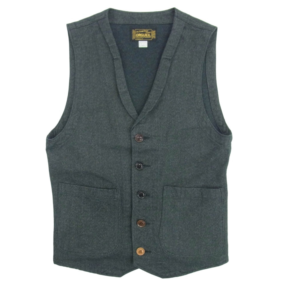 ORGUEIL オルゲイユ OR-4009 Work Wear Gilet ジレ ベスト グレー系 38【中古】