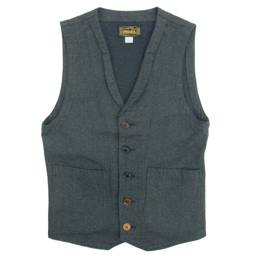ORGUEIL オルゲイユ OR-4009 Work Wear Gilet ジレ ベスト グレー系 38【中古】