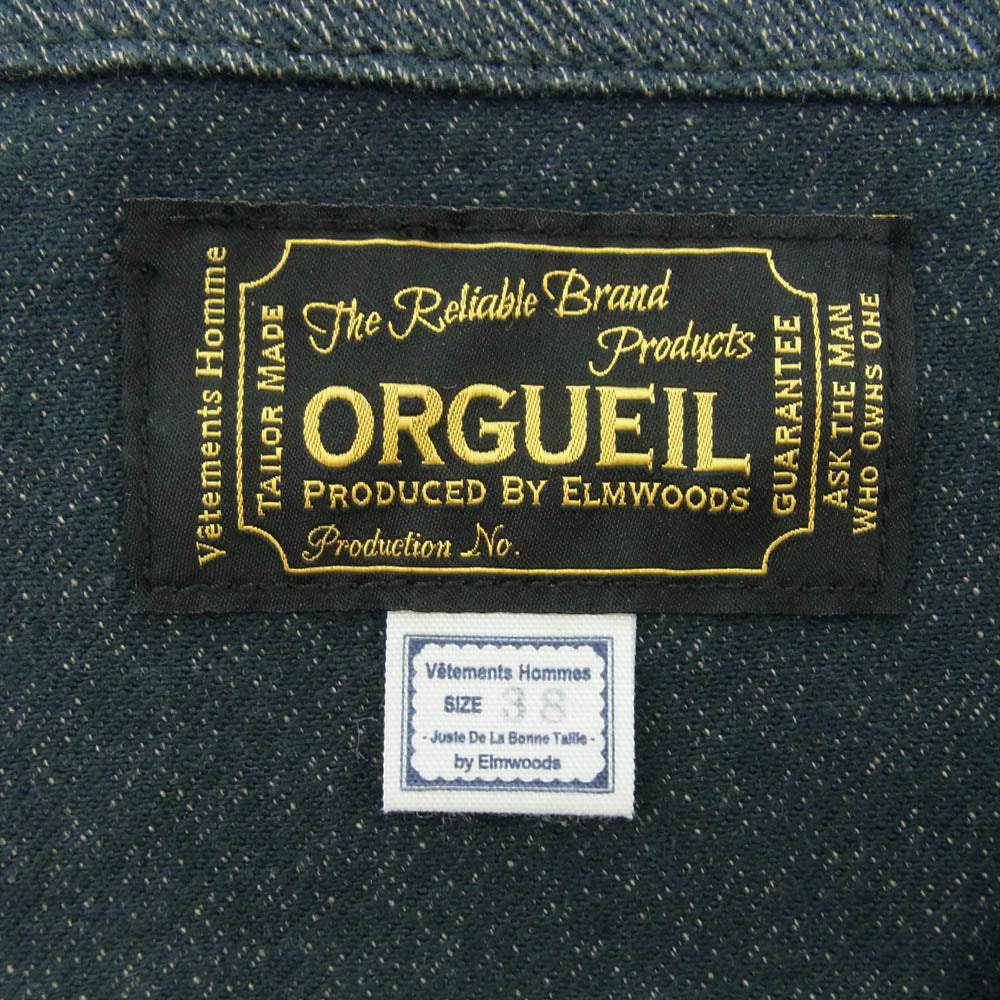 ORGUEIL オルゲイユ OR-4009 Work Wear Gilet ジレ ベスト グレー系 38【中古】