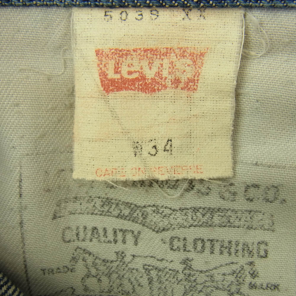 Levi's リーバイス 503BXX 復刻 裏刻印 J22 赤耳 BIG E デニム パンツ W34 インディゴブルー系 34【中古】