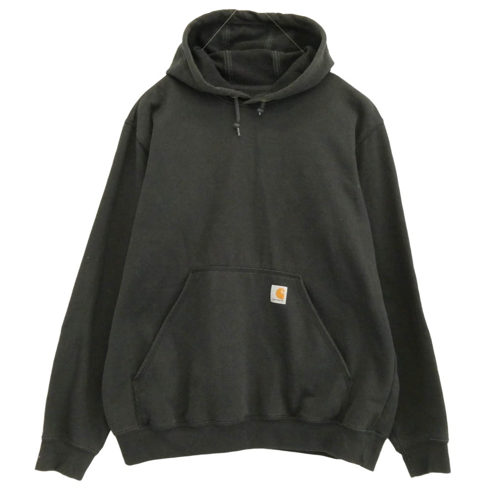 Carhartt カーハート K288-BLK MIDWEIGHT LOGO SLEEVE GRAPHIC ORIGINAL FIT アーム ロゴ スウェット パーカー フーディ ブラック系 L【中古】