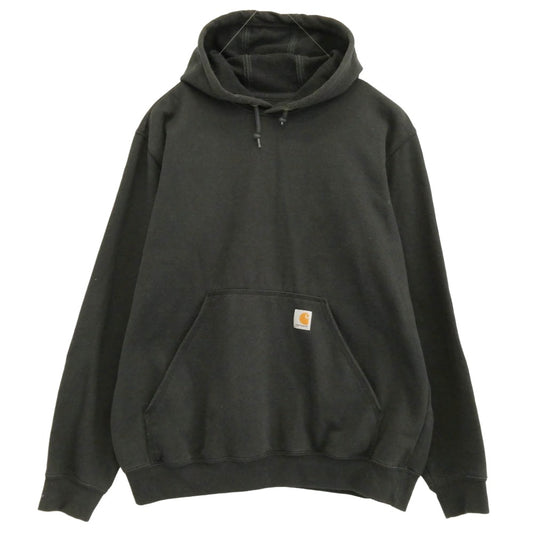 Carhartt カーハート K288-BLK MIDWEIGHT LOGO SLEEVE GRAPHIC ORIGINAL FIT アーム ロゴ スウェット パーカー フーディ ブラック系 L【中古】