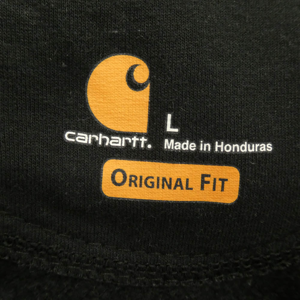 Carhartt カーハート K288-BLK MIDWEIGHT LOGO SLEEVE GRAPHIC ORIGINAL FIT アーム ロゴ スウェット パーカー フーディ ブラック系 L【中古】