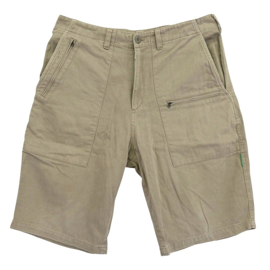 GOODENOUGH グッドイナフ バックポケット ショーツ ショートパンツ グリーン ピスタグ カーキ系 L【中古】