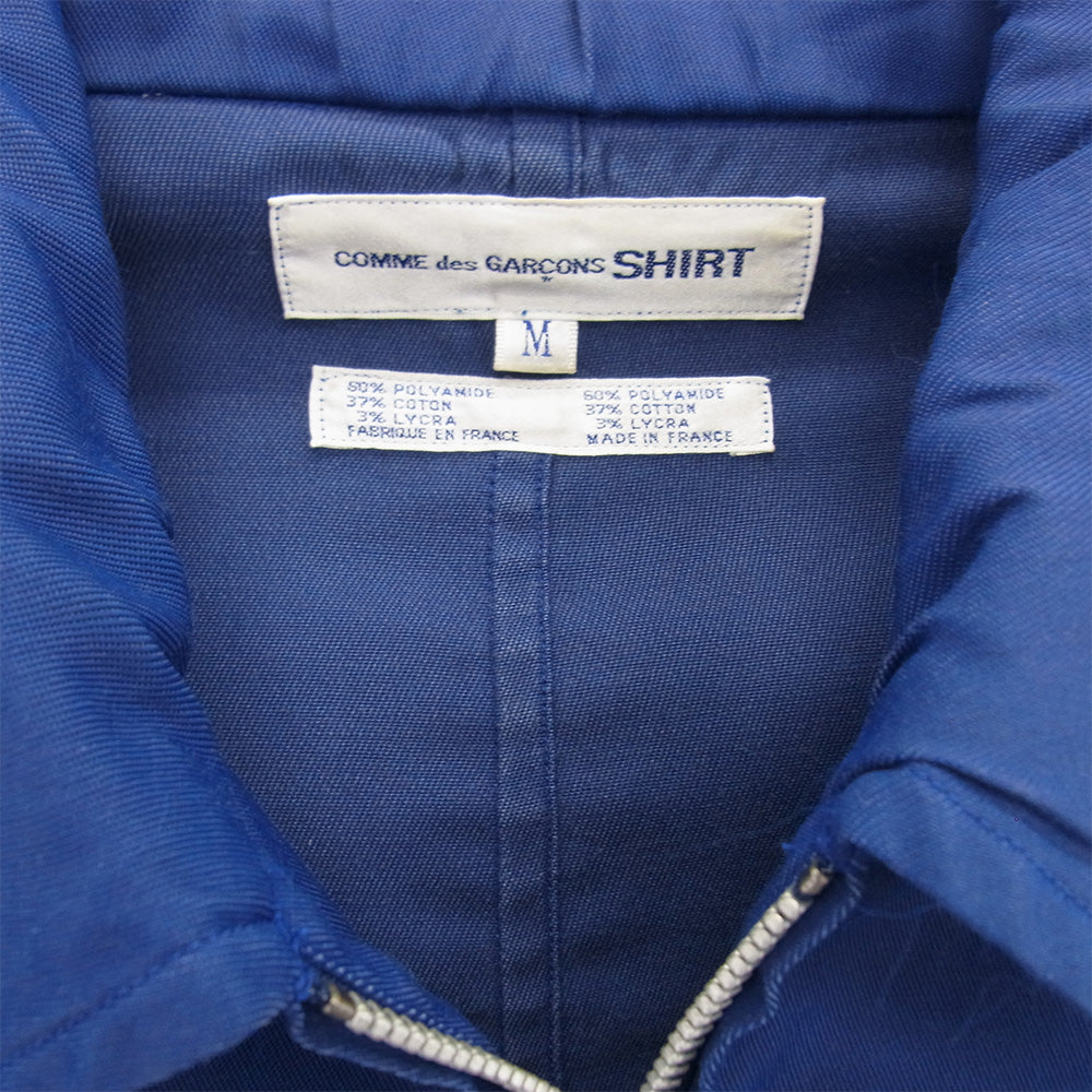 コムデギャルソンシャツ 90s Archive フランス製 フェイクポケット パイピングライン ジップアップ ブルゾン ブルー系 M【中古】