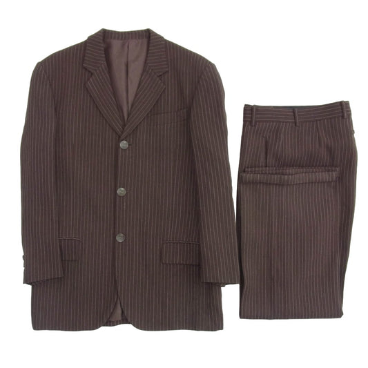 JEAN-PAUL GAULTIER ジャンポールゴルチエ CLASSIQUE 90s Archive striped 3B jacket setup アーカイブ ストライプ ジャケット パンツ セットアップ ブラウン系 48【中古】