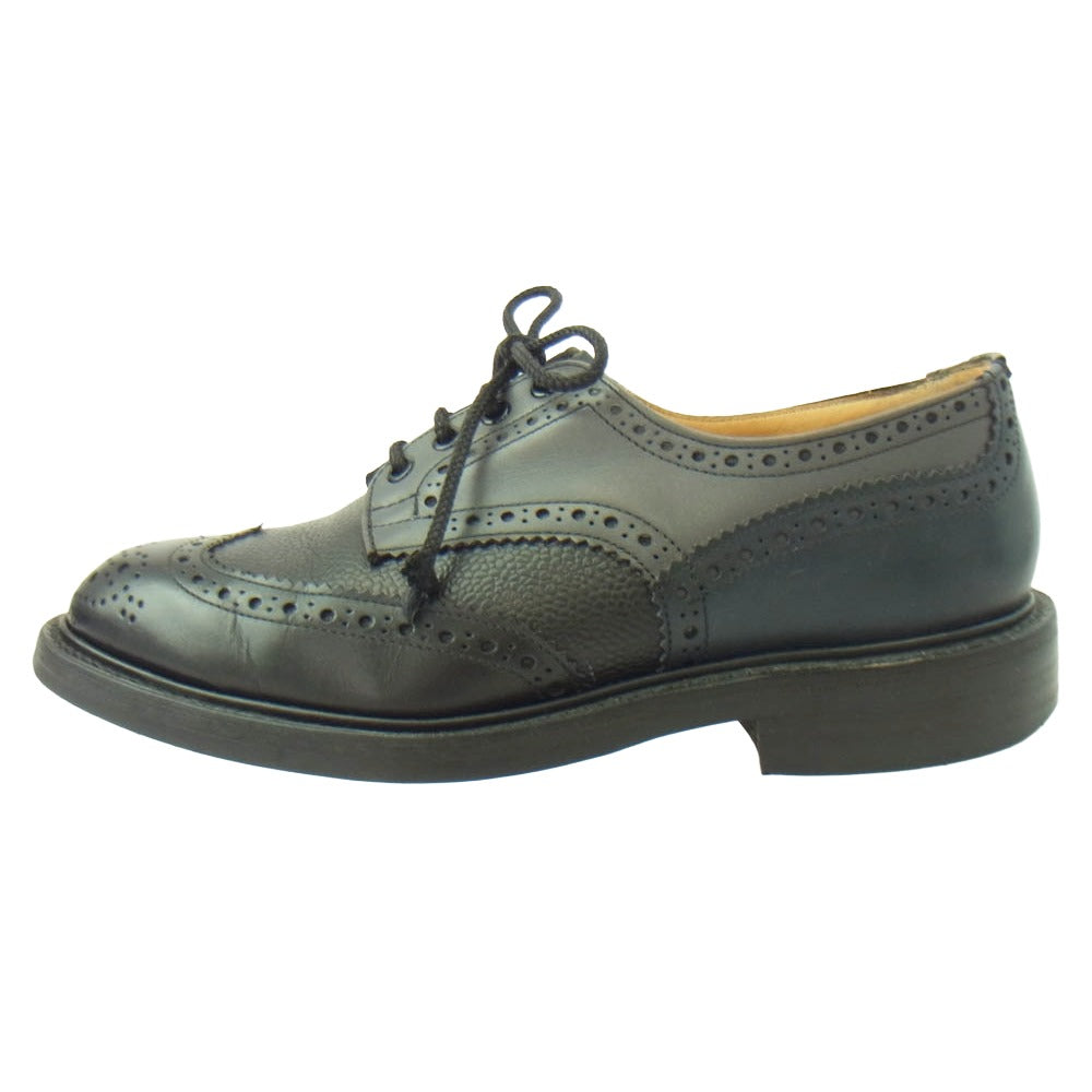 Tricker's トリッカーズ M7292 KESWICK ケズィック クレイジーパターン ウイングチップ レースアップ スエード レザー シューズ ブラック系 7.5【中古】