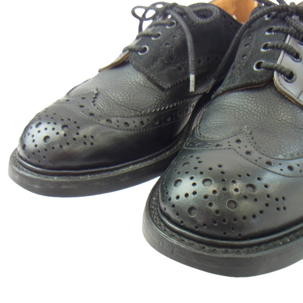 Tricker's トリッカーズ M7292 KESWICK ケズィック クレイジーパターン ウイングチップ レースアップ スエード レザー シューズ ブラック系 7.5【中古】