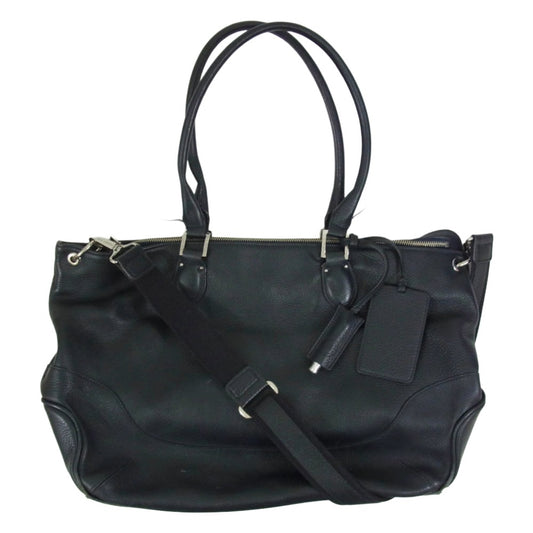 PELLE MORBIDA ペッレモルビダ 2WAY レザー ショルダー バッグ ブラック系【中古】