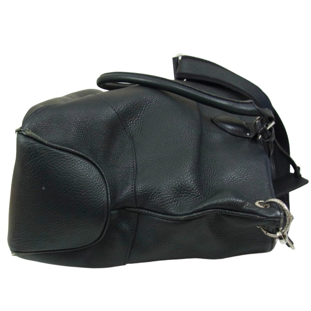 PELLE MORBIDA ペッレモルビダ 2WAY レザー ショルダー バッグ ブラック系【中古】