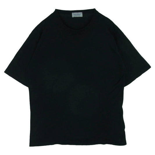 JOHN SMEDLEY ジョンスメドレー イングランド製 シーアイランドコットン 半袖 ハイゲージ ニット ブラック系 L【中古】