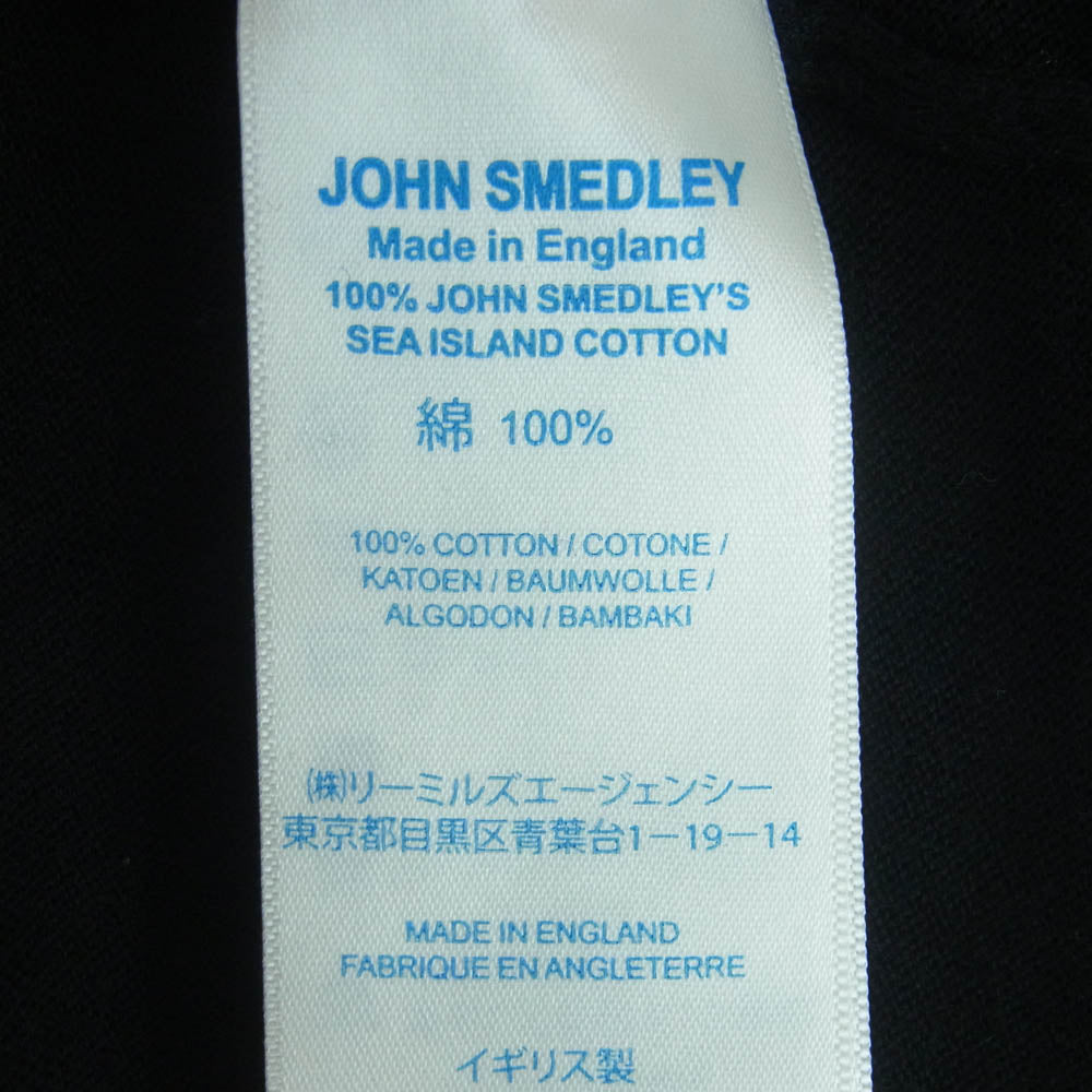 JOHN SMEDLEY ジョンスメドレー イングランド製 シーアイランドコットン 半袖 ハイゲージ ニット ブラック系 L【中古】