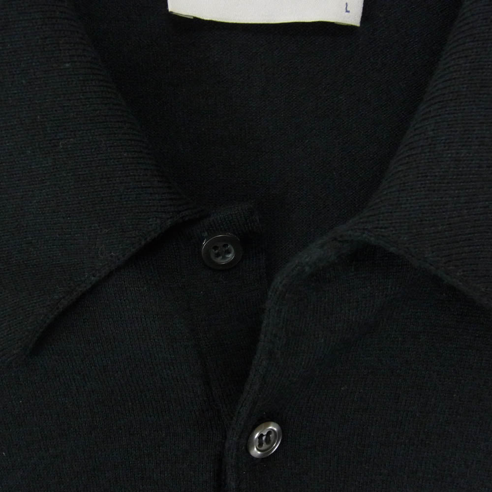 JOHN SMEDLEY ジョンスメドレー イングランド製 ウール 半袖 ポロシャツ ブラック系 L【中古】