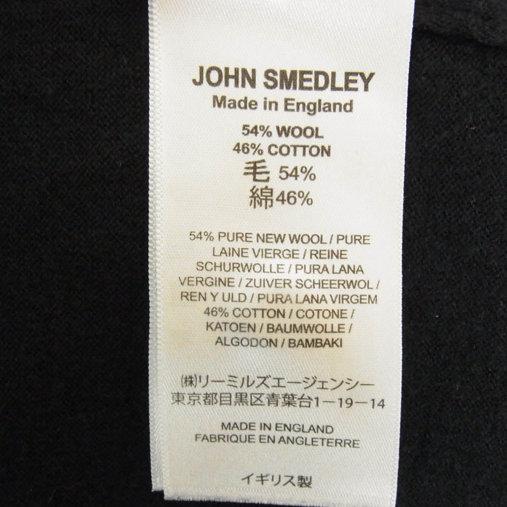 JOHN SMEDLEY ジョンスメドレー イングランド製 ウール 半袖 ポロシャツ ブラック系 L【中古】
