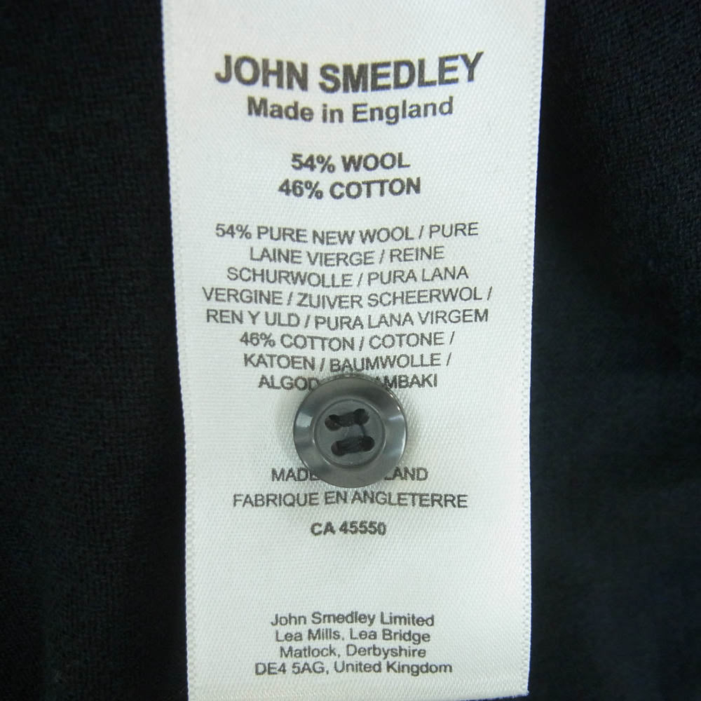 JOHN SMEDLEY ジョンスメドレー イングランド製 ウール 半袖 ポロシャツ ブラック系 L【中古】