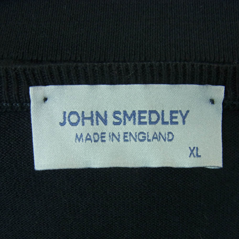JOHN SMEDLEY ジョンスメドレー イングランド製 シーアイランドコットン 長袖 ハイゲージ ニット ブラック系 XL【中古】