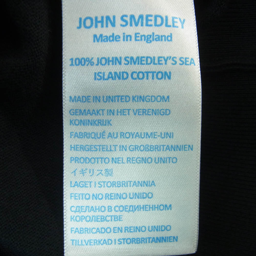 JOHN SMEDLEY ジョンスメドレー イングランド製 シーアイランドコットン 長袖 ハイゲージ ニット ブラック系 XL【中古】