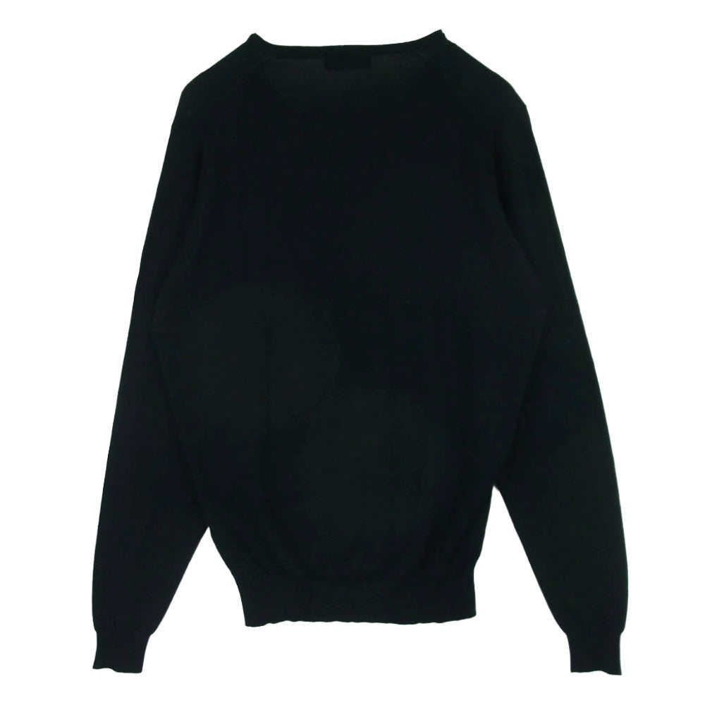JOHN SMEDLEY ジョンスメドレー great britain ウール Vネック 長袖 ハイゲージ ニット ブラック系 M【中古】