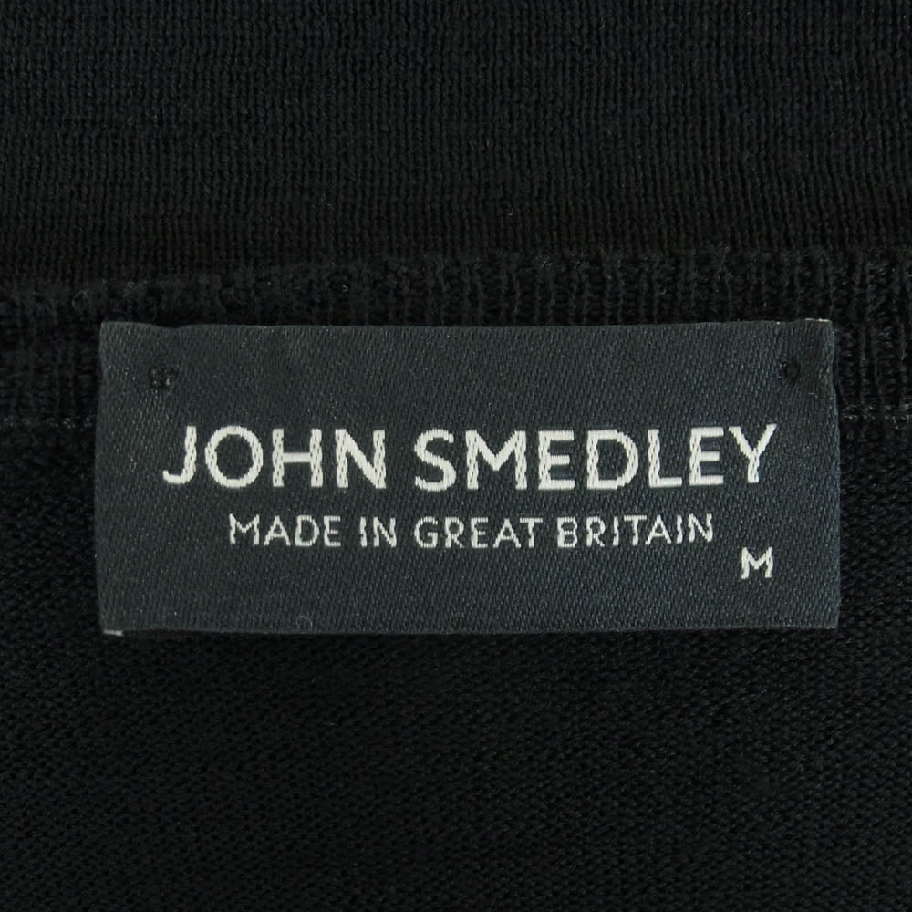 JOHN SMEDLEY ジョンスメドレー great britain ウール Vネック 長袖 ハイゲージ ニット ブラック系 M【中古】