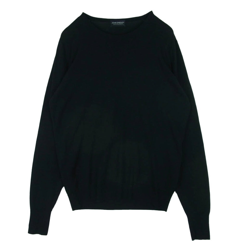 JOHN SMEDLEY ジョンスメドレー great britain ウール 長袖 ハイゲージ ニット ブラック系 L【中古】