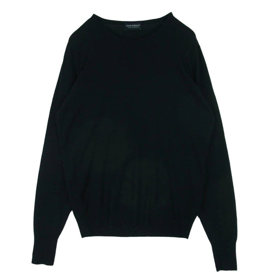 JOHN SMEDLEY ジョンスメドレー great britain ウール 長袖 ハイゲージ ニット ブラック系 L【中古】
